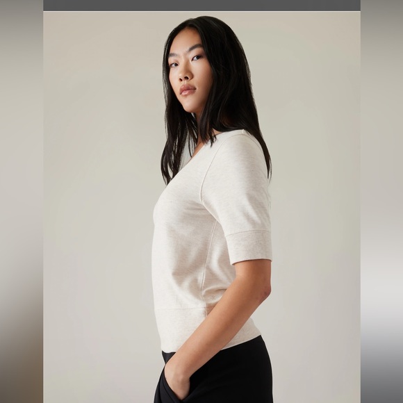 Athleta Tops - NWOT Athleta Oatmeal short sleeves knit top